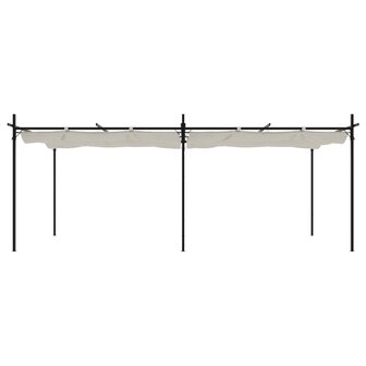 Pergola met uitschuifbaar dak 589x292x230 cr&egrave;mekleurig