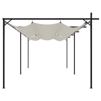 Pergola met uitschuifbaar dak 589x292x230 cr&egrave;mekleurig