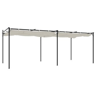 Pergola met uitschuifbaar dak 589x292x230 cr&egrave;mekleurig