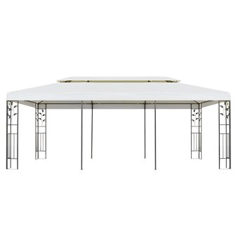 Prieel met dubbel dak 6x3 m wit