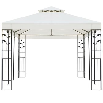Prieel met dubbel dak 6x3 m wit