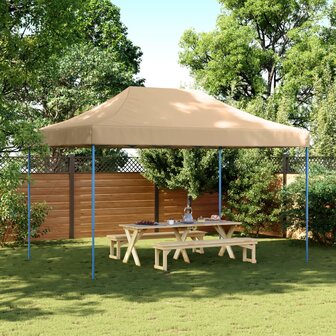 Partytent inklapbaar pop-up 440x292x315 cm beige