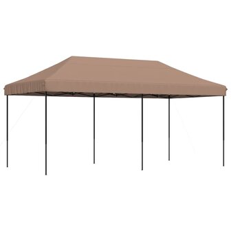 Partytent inklapbaar pop-up 580x292x315 cm bruin