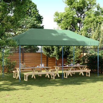 Partytent inklapbaar pop-up 580x292x315 cm bruin