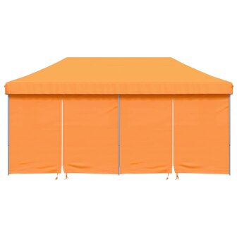 Partytent inklapbaar pop-up met 4 zijwanden oranje