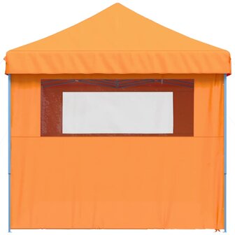 Partytent inklapbaar pop-up met 4 zijwanden oranje