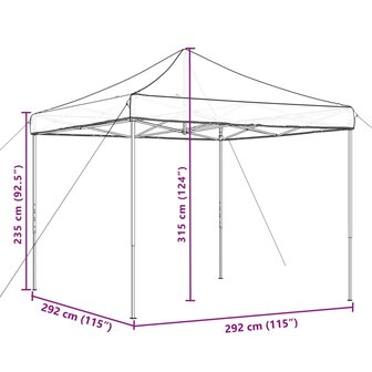 Partytent inklapbaar pop-up 292x292x315 cm terracotta