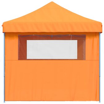 Partytent inklapbaar pop-up met 3 zijwanden oranje