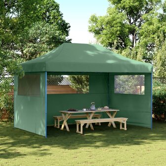 Partytent inklapbaar pop-up met 3 zijwanden groen