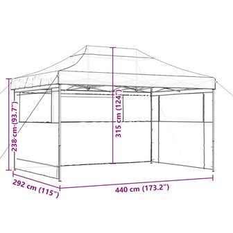 Partytent inklapbaar pop-up met 3 zijwanden groen