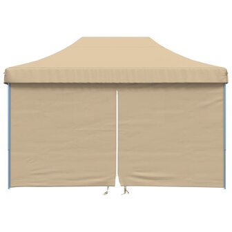 Partytent inklapbaar pop-up met 4 zijwanden beige