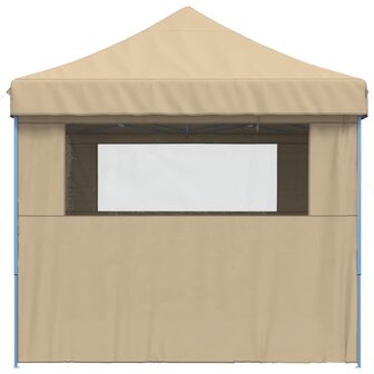 Partytent inklapbaar pop-up met 4 zijwanden beige
