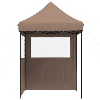 Partytent inklapbaar pop-up met 2 zijwanden bruin