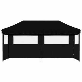 Partytent inklapbaar pop-up met 3 zijwanden zwart