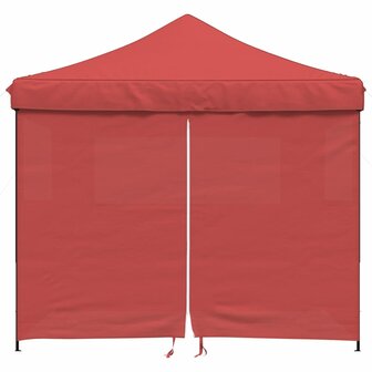 Partytent inklapbaar pop-up met 4 zijwanden bordeauxrood