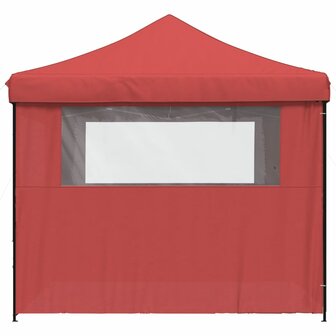 Partytent inklapbaar pop-up met 4 zijwanden bordeauxrood