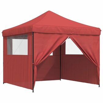 Partytent inklapbaar pop-up met 4 zijwanden bordeauxrood