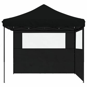 Partytent inklapbaar pop-up met 2 zijwanden zwart