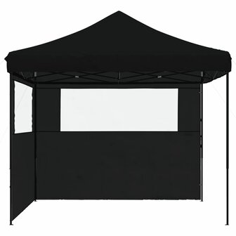 Partytent inklapbaar pop-up met 2 zijwanden zwart