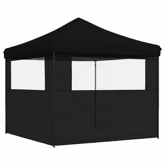 Partytent inklapbaar pop-up met 2 zijwanden zwart