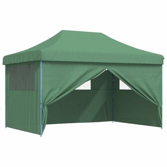 Partytent inklapbaar pop-up met 4 zijwanden groen