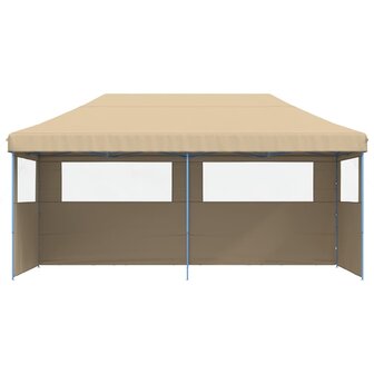 Partytent inklapbaar pop-up met 3 zijwanden beige