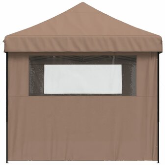 Partytent inklapbaar pop-up met 3 zijwanden bruin