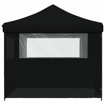 Partytent inklapbaar pop-up met 4 zijwanden zwart