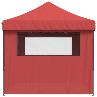 Partytent inklapbaar pop-up met 4 zijwanden bordeauxrood