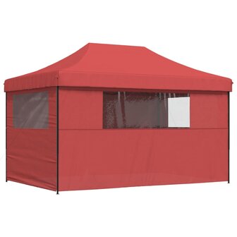 Partytent inklapbaar pop-up met 4 zijwanden bordeauxrood