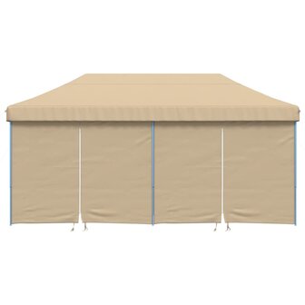 Partytent inklapbaar pop-up met 4 zijwanden beige