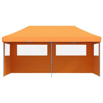 Partytent inklapbaar pop-up met 3 zijwanden oranje