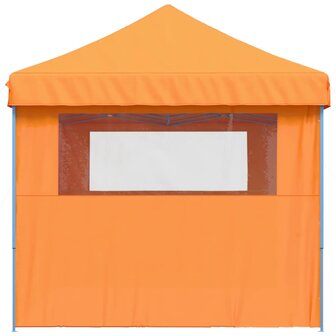 Partytent inklapbaar pop-up met 3 zijwanden oranje