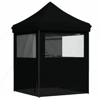 Partytent inklapbaar pop-up met 4 zijwanden zwart
