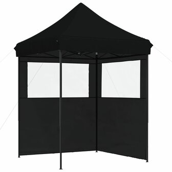 Partytent inklapbaar pop-up met 2 zijwanden zwart