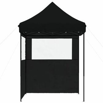 Partytent inklapbaar pop-up met 2 zijwanden zwart