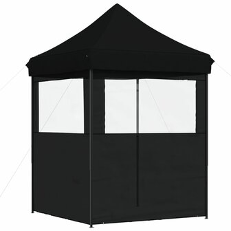 Partytent inklapbaar pop-up met 2 zijwanden zwart