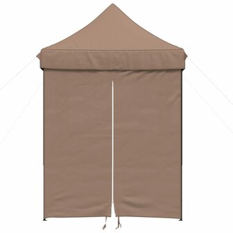 Partytent inklapbaar pop-up met 4 zijwanden bruin