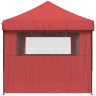 Partytent inklapbaar pop-up met 3 zijwanden bordeauxrood