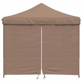 Partytent inklapbaar pop-up met 4 zijwanden bruin