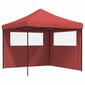 Partytent inklapbaar pop-up met 2 zijwanden bordeauxrood