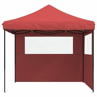 Partytent inklapbaar pop-up met 2 zijwanden bordeauxrood