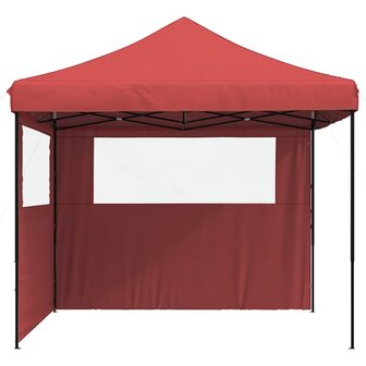 Partytent inklapbaar pop-up met 2 zijwanden bordeauxrood