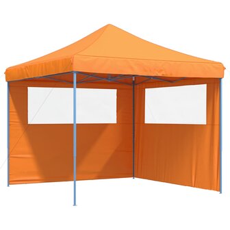 Partytent inklapbaar pop-up met 2 zijwanden oranje