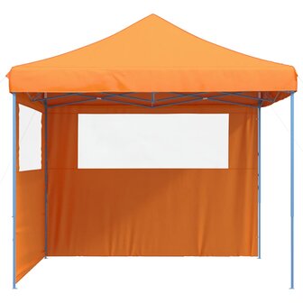 Partytent inklapbaar pop-up met 2 zijwanden oranje