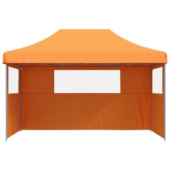 Partytent inklapbaar pop-up met 3 zijwanden oranje