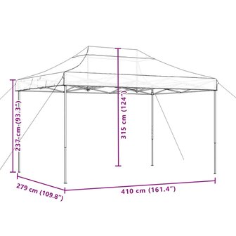 Partytent inklapbaar pop-up 410x279x315 cm oranje