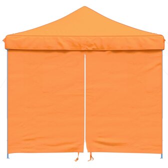 Partytent inklapbaar pop-up met 4 zijwanden oranje