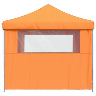 Partytent inklapbaar pop-up met 4 zijwanden oranje