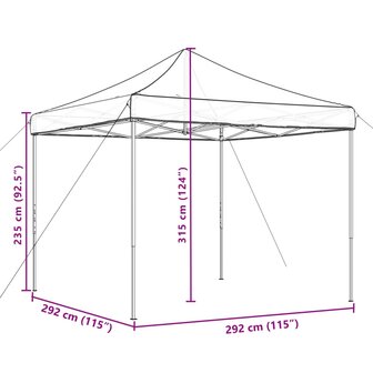 Partytent inklapbaar pop-up 292x292x315 cm oranje
